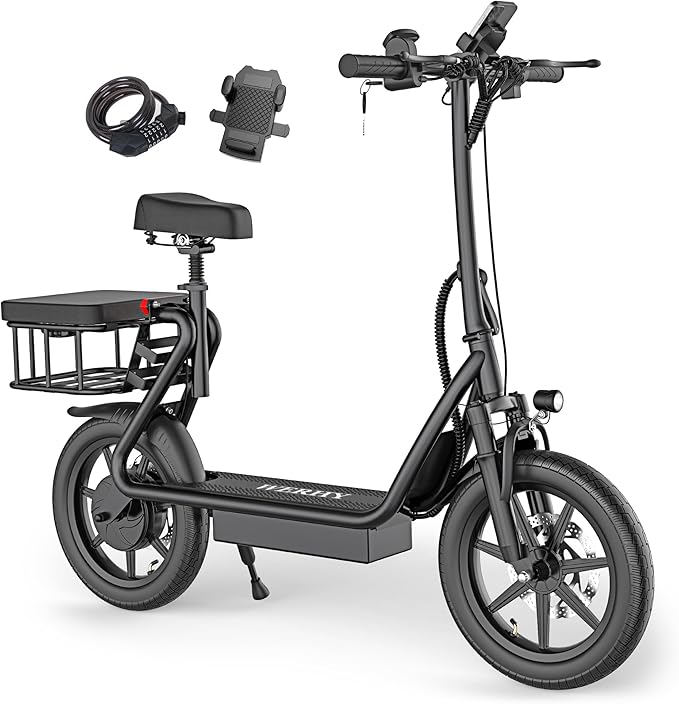 WERHY Electric Scooter, 8.5"/10"/14" Tire, Powerful 350/500W Motor, Top Speed 19/22 MPH, 21-49Miles Max Range, Folding Escooter for Adults & Teens with Dual Braking