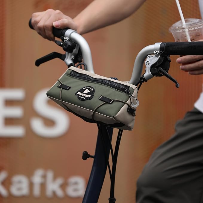 Bike Handlebar Bag Cycling Urban Front Bag 0.9L Rhinowalk Small Handlebar Bag Suitable for Folding Road Mountain Bike (Blue)