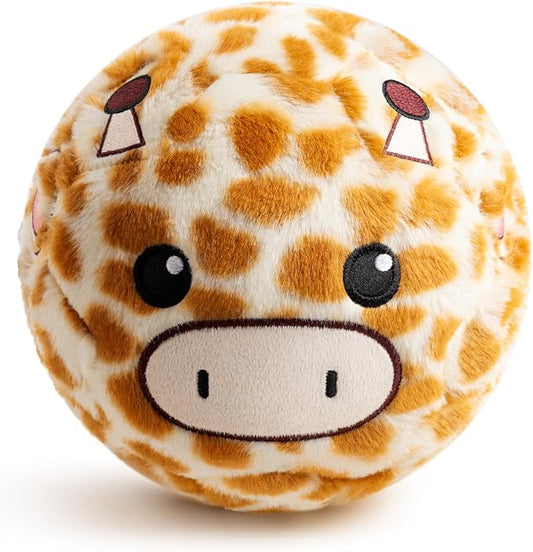 Silent Indoor Soccer Balls for Toddlers 1-3, Inflatable Soft Plush Baby Toddler Soccer Ball Toys Gifts for Kid 3-5 Year Old Boy Girl First Birthday Gift (Giraffe, Pump Include)