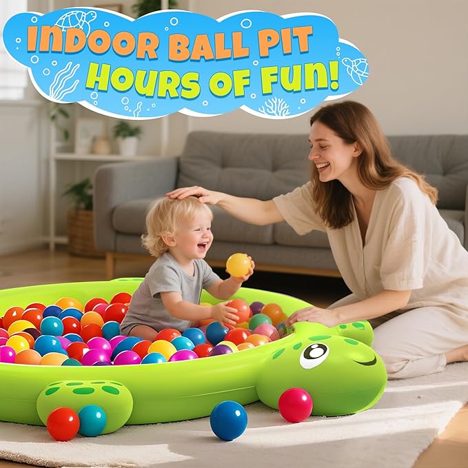 Splash Pad for Toddlers 1-3, 67" Turtle Sprinkler & Splash Play Mat, Inflatable Baby Kid Pool, Summer Outdoor Water Toys for Toddlers, Boys, Girls Backyard Garden Lawn Games