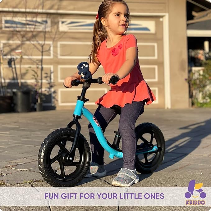 KRIDDO Toddler Balance Bike 2 Year Old, Age 24 Months to 5 Years Old, Early Learning Interactive Push Bicycle with Steady Balancing, Gift Bike for 2-5 Boys Girls, Blue