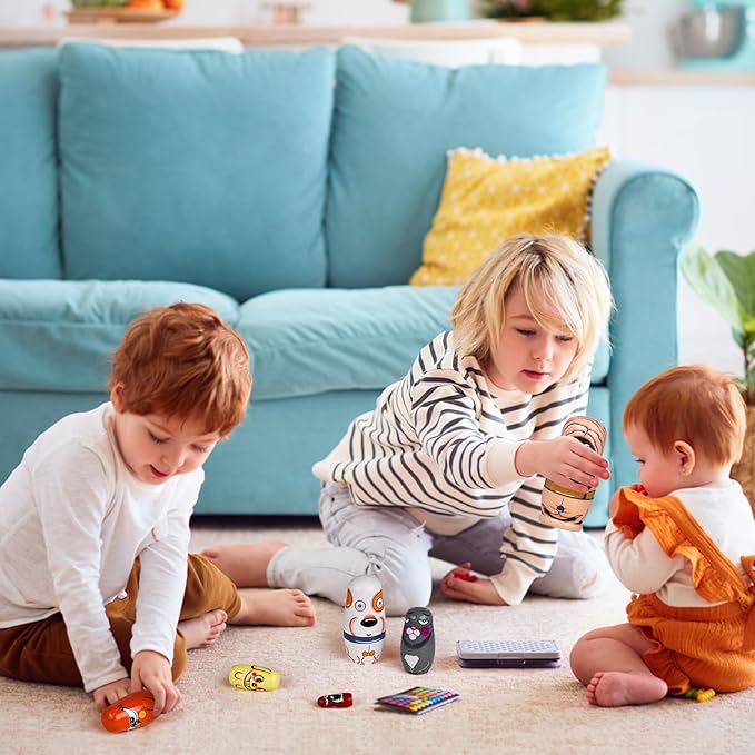 Nesting Dolls, Animal Nesting Easter Eggs Toys, Wooden Matryoshka Dolls for Kids (Cute Dog)