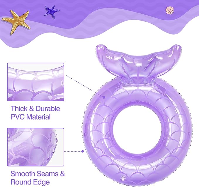 MoKo Inflatable Swimming Ring, Cute Pool Float Tube Decorations Swim Tubes Outdoor Pool Beach Water Floats Party Supplies Floaties