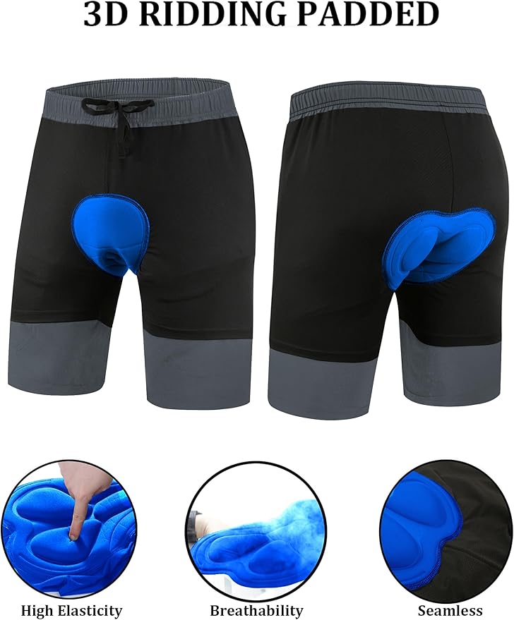 Men's Mountain Bike Shorts 3D Padded Baggy Bicycle Riding Cycling Shorts Quick Dry Lightweight Biking Shorts