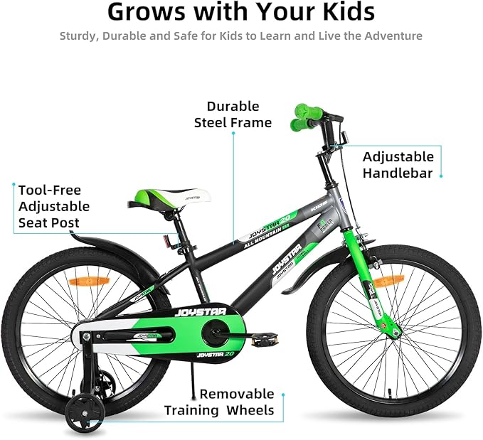 JOYSTAR New Berry Kids Bike for Boys and Girls Ages 3-12 Years Old, 12 14 16 Inch Kids Bicycles with Training Wheels, 20 Inch Bike with Kickstand, Multiple Colors