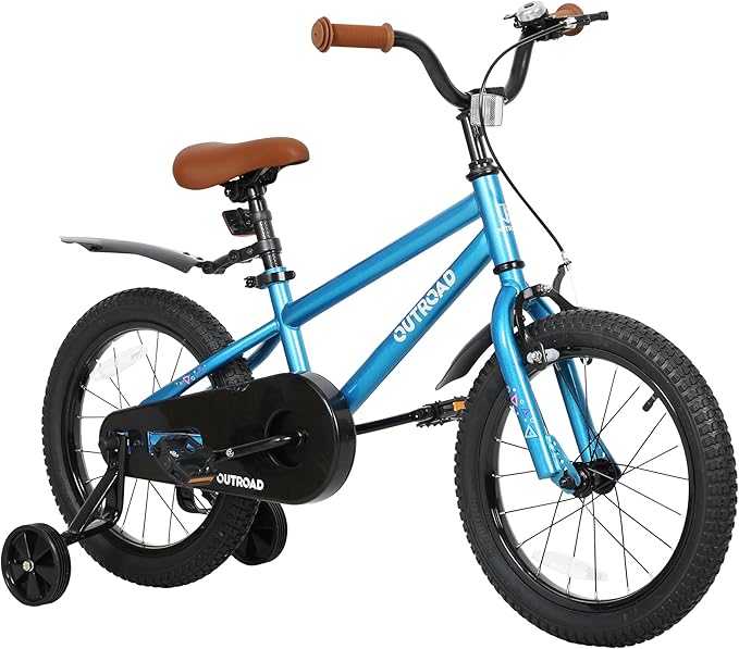 Outroad Kids Bike for Boys Girls Age 3-9 Years Old, 14 16 18 Inch Kid's Bike with Training Wheels, Children Bicycles for Toddler, Blue and Red