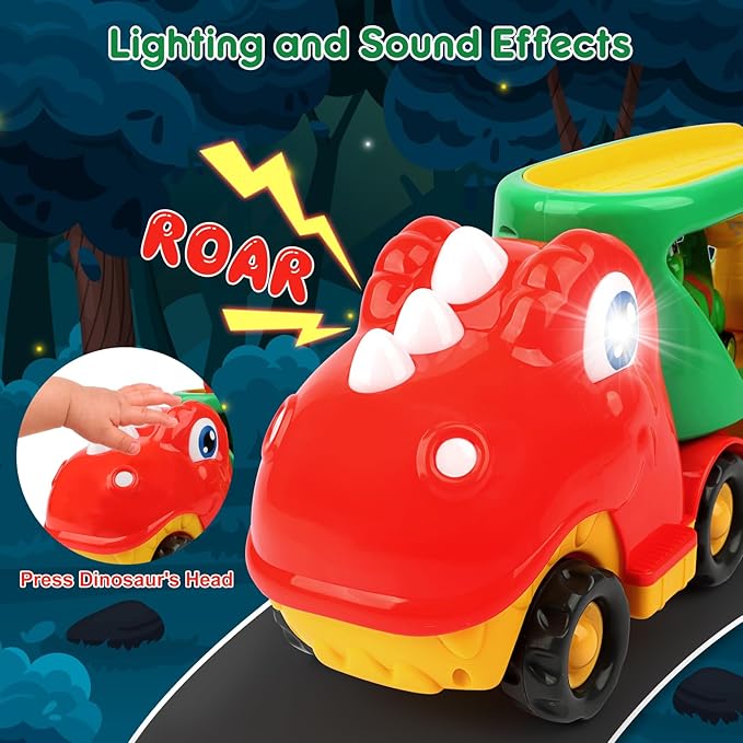 Nicmore Toddler Toys Car Dinosaur Truck for Boys: Toys for 2 3 4 5 Year Old Boy Girl | Carrier Truck Dinosaur Trucks for Kids 3-5 Toys for Age 2-3 2-4 18-24 Month Birthday Gifts for Boy