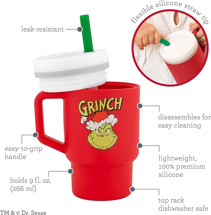 Infantino My 1st Tumbler, Silicone Sippy Cup with Straw & Handle, Spill-Resistant Baby Cup for On-the-Go, BPA-Free Transition Bottle