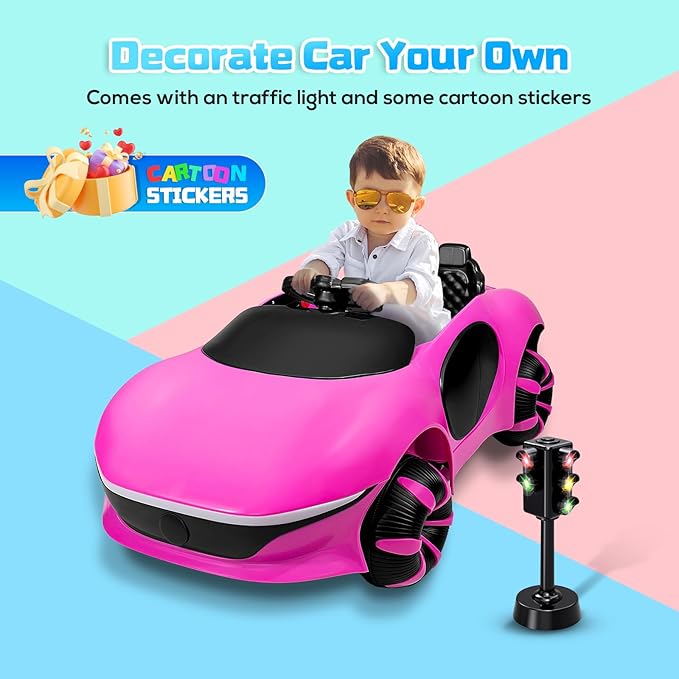 SEALIGHT 12V Kids Ride On Truck Car w/Parent Remote Control, Electric Car for Kids 4 * 380W Motors, 3 Speeds, Emergency Braking, LED Lights, Music & Horn, Kids Electric Vehicles for Boy Girl Gift