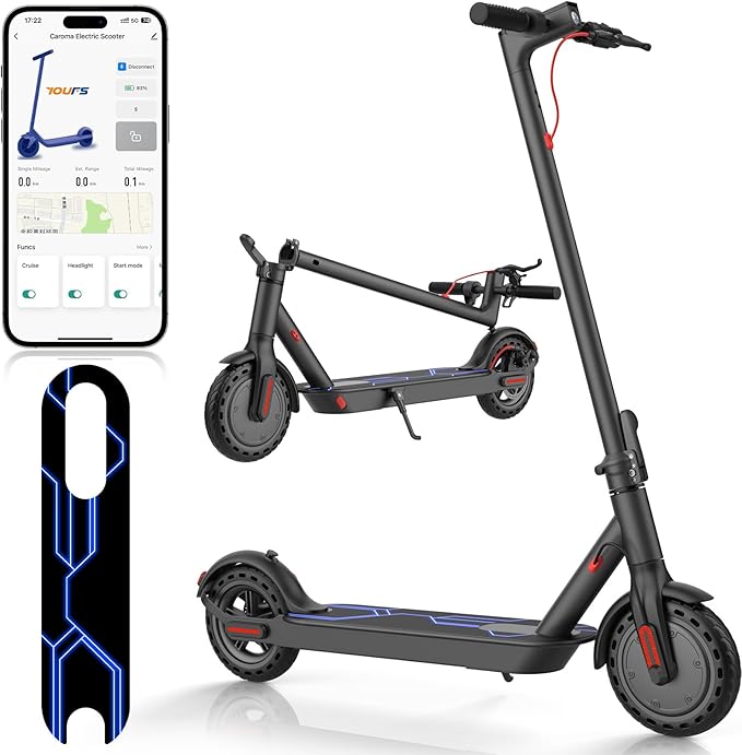 Caroma Electric Scooter Adults, Powerful 350W/500W/750W Motor, Top Speed 20/25 Mph & 18/25/30 Miles Range, 8.5" Solid Tires, Cruise Control E Scooter for Adults (Multiple Options)