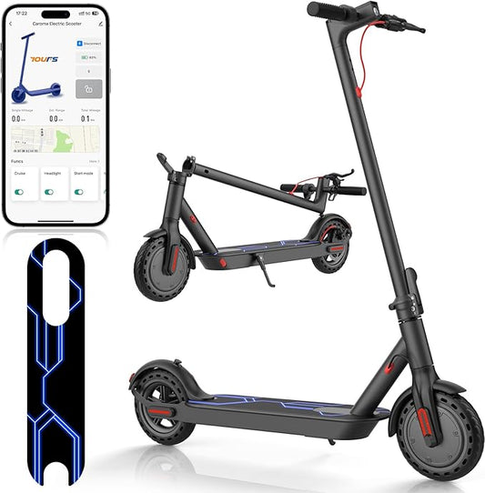 Caroma Electric Scooter Adults, Powerful 350W/500W/750W Motor, Top Speed 20/25 Mph & 18/25/30 Miles Range, 8.5" Solid Tires, Cruise Control E Scooter for Adults (Multiple Options)