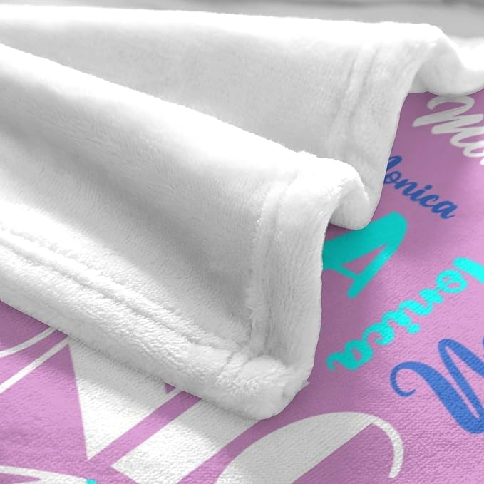 Name Blanket Personalized Blanket for Adult Kids Flannel Customize Throw Blanket Custom (Color 27, 50 x 60 Inches)