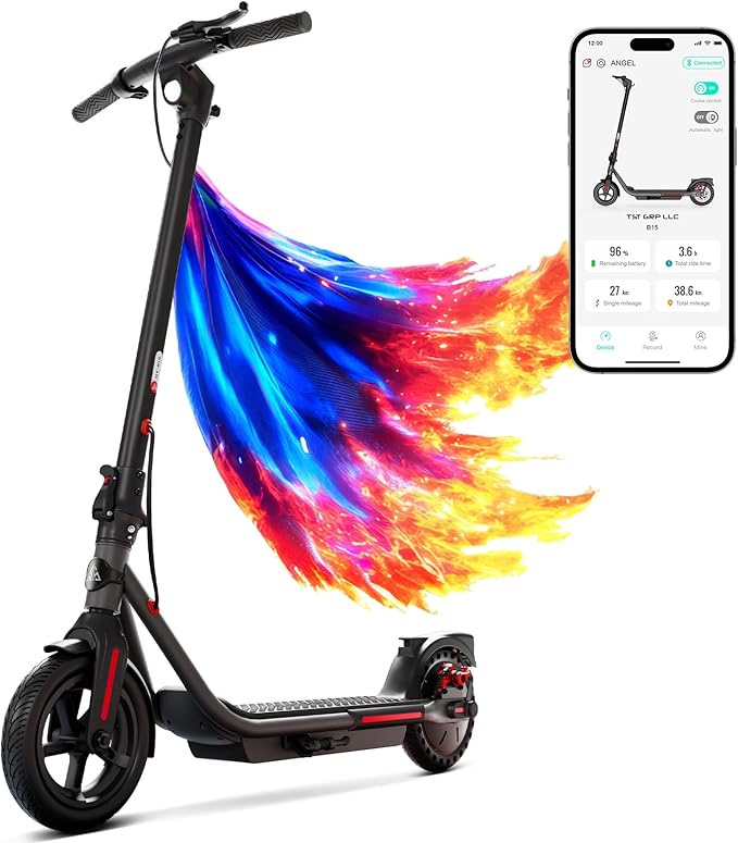 TST Electric Scooter for Adult, Up to 19 MPH and 20 Miles Long Range E Scooter, 8.5"/10" Solid and Pneumatic Tire, Portable Folding EScooter with Dual Brakes, Commuting Escooter App Control