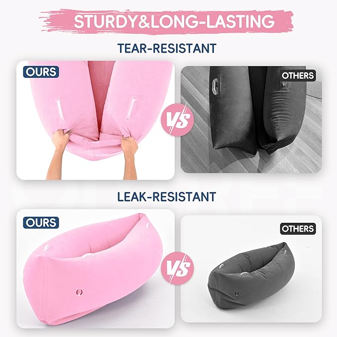 OUTREE Sensory Chair for Kids,60" Includes Electric Air Pump,Inflatable Sensory pod for Children,Sensory Toys for Kids with Autism,Sensory Peapod,Pink