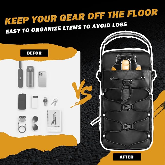 Magnet gym bag for Men and Women,Magnetic Sling Pocket Bottle ，Holds A 40 OZ Mug，Magnetic Water Bottle Holder for GymGym Bag for Gym,Sports, Trave for Cycling(Black)