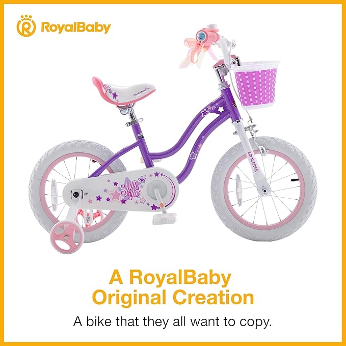 RoyalBaby Girls Bike Classic & EZ Kids Bike, Balance and Pedal Bicycle, 12 14 16 18 20 Inch Toddlers to Big Kids 3-10 Years