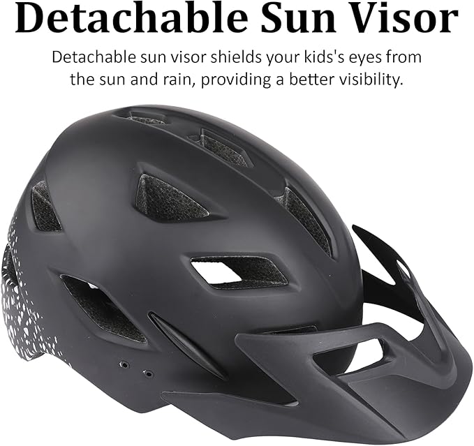 Kids Bike Helmet, Youth Toddler Boys Girls Helmets, 2 Size Adjustable for Ages 2-3-5-8-14 Years, Child Helmet with Visor and LED Light, Lightweight Multi-Sport Bicycle Scooter Cycling Helmets