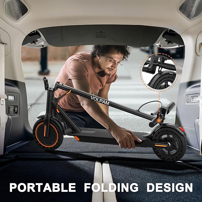 VOLPAM Electric Scooter, 350W/500W Powerful Motor, 8.5"/10" Solid Tires, 19/22Mph, 28/21/12 Miles Range,Dual Braking
