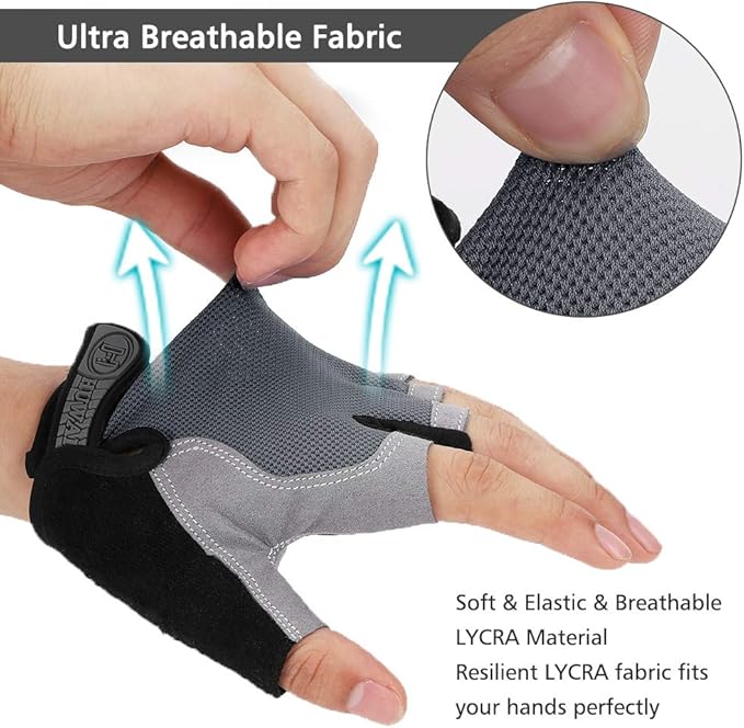 Accmor Cycling Gloves for Men Women, Bike Gloves Half Finger Road Bike MTB Gloves, Anti-Slip Shock-Absorbing Glove for Fitness Cycling Outdoor Sports