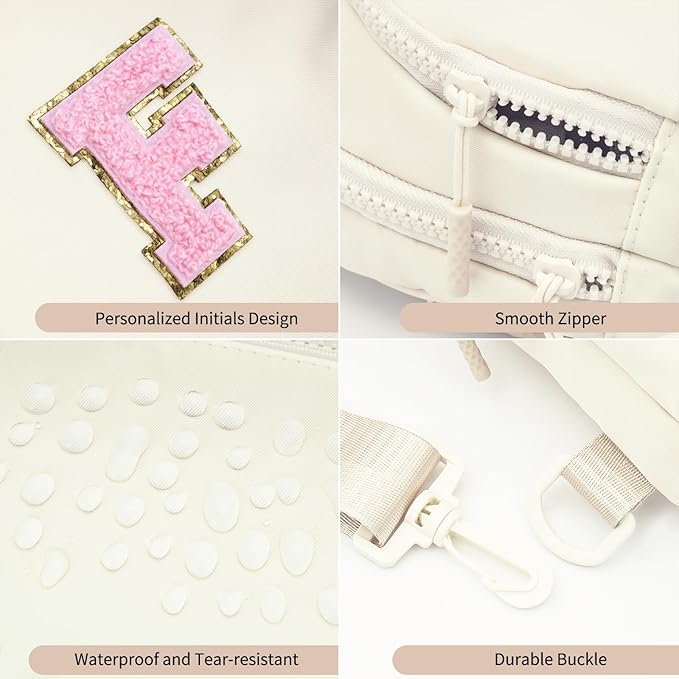 Birthday Gift for 5 6 7 8 9 10 11 12 13 14 15 16 Year Old Girls Fanny Pack Crossbody Bags for Women,Cute Trendy Stuff - Cream,F