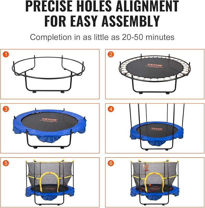 VEVOR 5FT Trampoline 50"/55"/56 * 35" for Indoor/Outdoor use for Toddlers, Foldable Mini Baby with Foam Handle, Recreational Birthday Gift