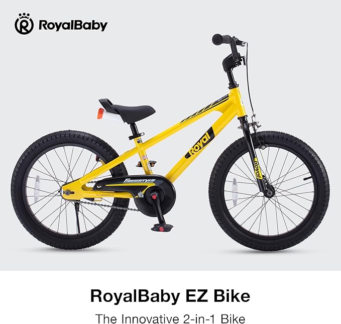 RoyalBaby Kids Bike EZ Freestyle Training Free Balance to Pedal Easy Learning Bicycle, 12-18 Inch for Toddlers to Big Kids
