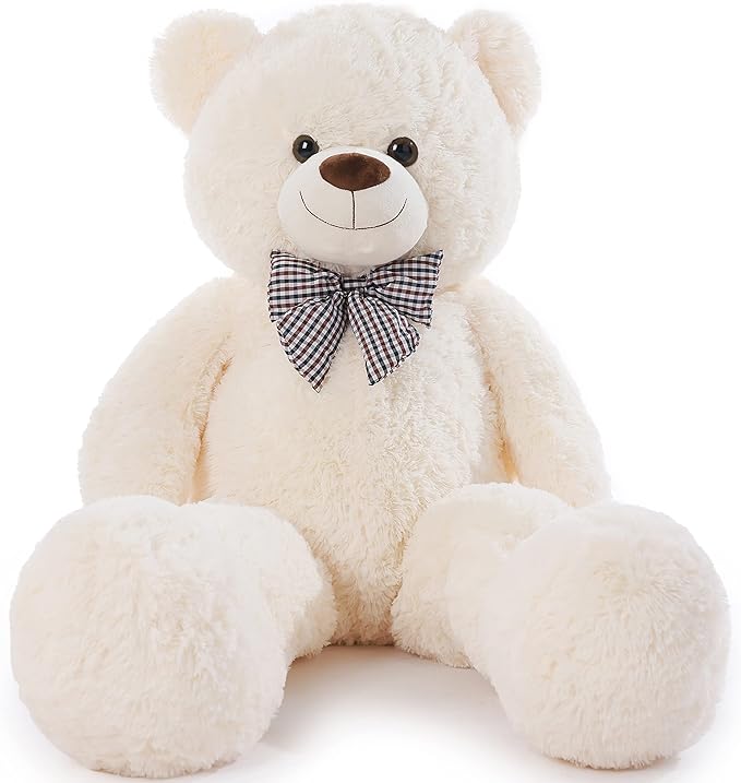 Poutmac Big Teddy Bear 55" White Giant Soft Stuffed Animals Cute Plush Toy for Girlfriend Women Kids for Valentine's Christmas Birthday