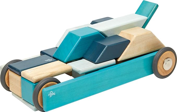 42 Piece Tegu Magnetic Wooden Block Set, Blues, 1-99 years old