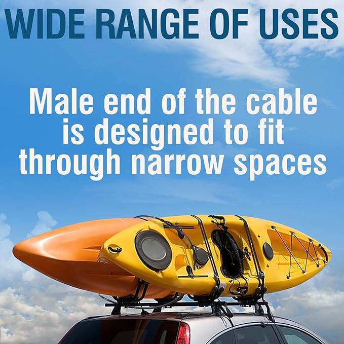 MARQUE Straight Combination Bike Lock Cable - 3/8 inch (5FT, 10FT, 15FT, 25FT) Resettable Combination Lock, Anti-Theft Security Cable for Bicycles, Kayaks, Paddle Boards, Gates&Outdoor Gear (15 FT)