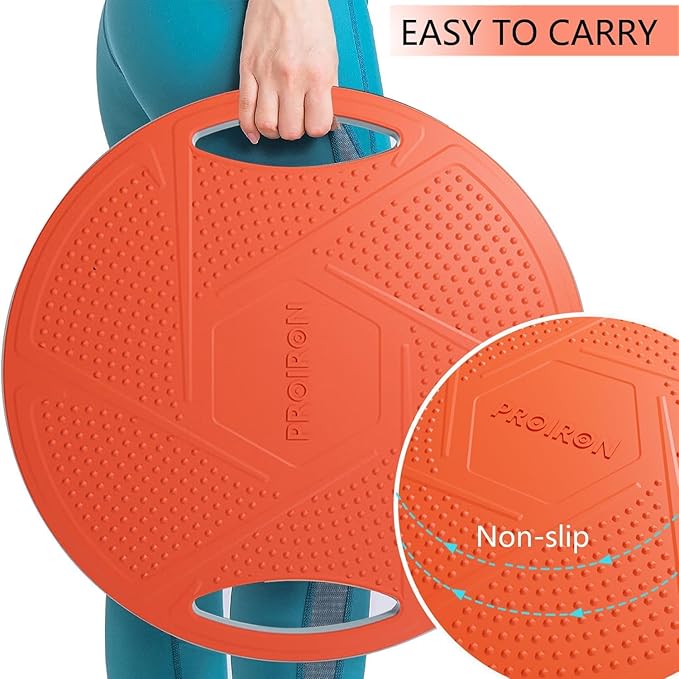 PROIRON Wobble Balance Board,16.34”Stability Board,Non-Slip Exercise Balance Stability Trainer Portable Balance Board with Handle for Standing Desk, Core Training,Physical Therapy Adults Kids