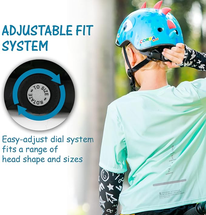 Kids Toddler Bike Helmet, Adjustable and Multi-Sport for Child Boys and Girls, 2 Sizes