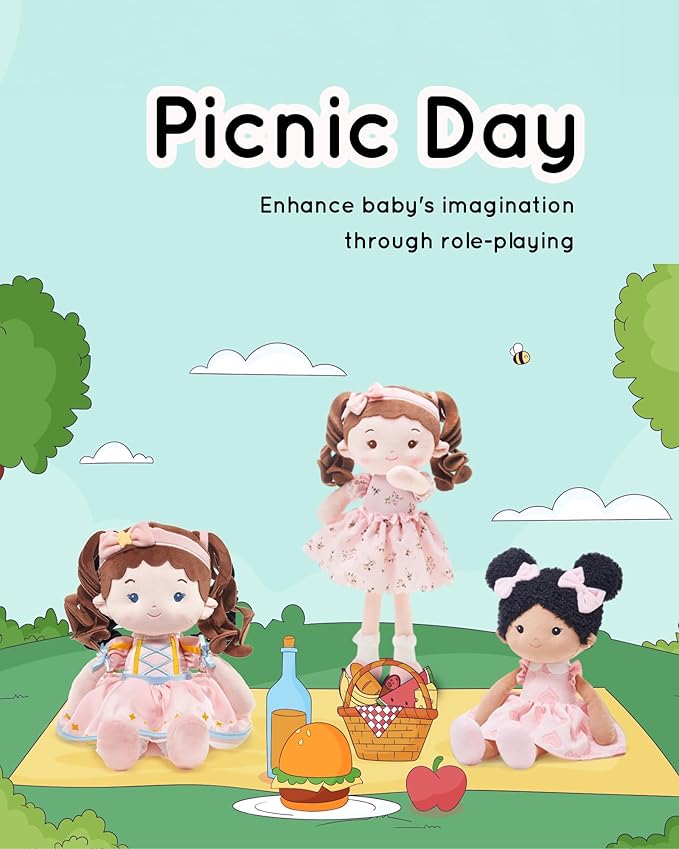 LeyaDoll Soft Baby Doll Toys (16''), My First Baby Rag Doll for 1 Year-Old Girl Birthday Gift, Christmas Plush Toys Gift for Toddler Kids Infants-Princess Twinkle