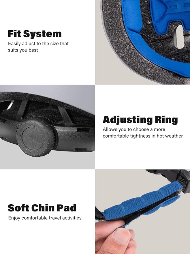 Skateboard Bike Helmet,Multi-Sport with Premium Safety & Ventilation,Shock-Absorbing,Adjustable for Cycling Scooter Commuter Skate Protection for Youth Adult