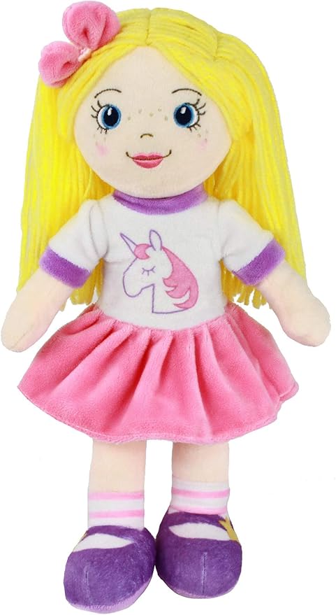 Playtime by Eimmie 14" Soft Baby Doll for Girls (Eimmie) - Plush Rag Doll for Toddlers & Infants, Washable Stuffed Toy with Sensory Fabric Body - Great for Baby Showers, Birthdays & Special Occasions