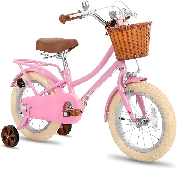 JOYSTAR Girls Bike for 2-12 Years Old Toddlers and Kids, 12" 14" 16" 18“ Retro Style Kids Bike with Training Wheels, 20 Inch Children Bicycle with Kickstand