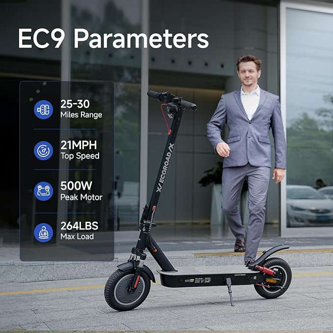 Electric Scooter for Adults, 30-32Miles Long Range Electric Scooters, 500W-750W Motor & 21-25MPH Adults Commuting Scooters, 10" Tires, Lightweight Foldable E-Scooter with Turn Signals