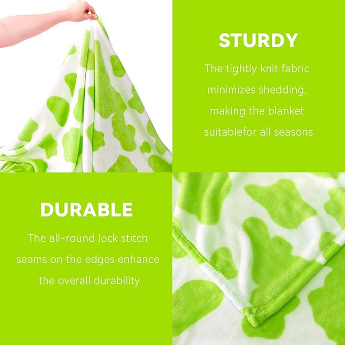 Twin Throw Blanket Lime Green - Soft Fuzzy Lightweight Fleece Bedding for Bedroom, Living Room | Gifts for Girls Women 60"x80"