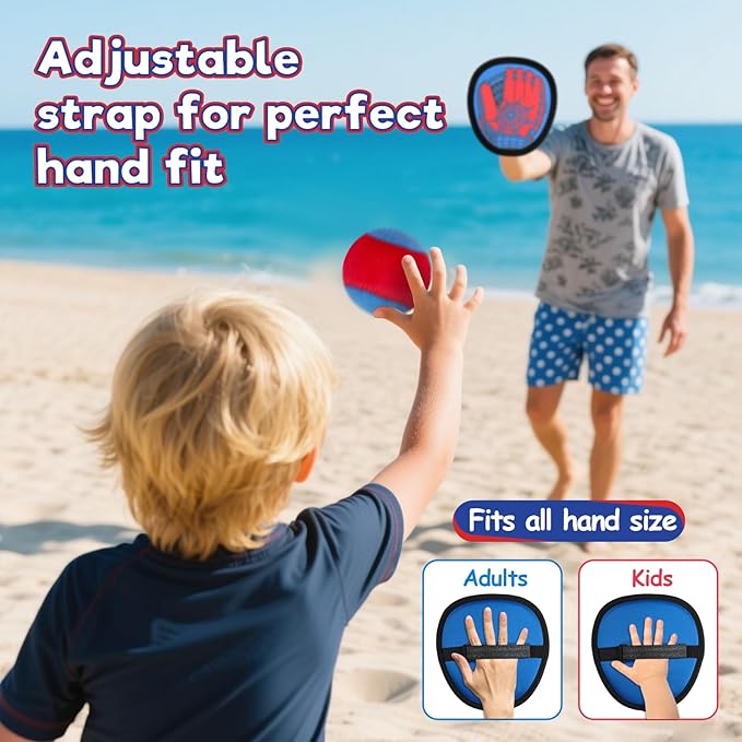 Sunrad Toss and Catch Ball Game Set, Kids Toddler Baseball Catch Ball Outdoor & Beach Toys for Family, Pool Beach Yard Camping Outside Game for Kids Age 3 4 5 6 7 8-12+, Birthday Gift for Boys Girls