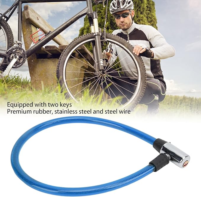 Bike Lock Cable with Key Steel Wire Portable Cable Lock Security Bike Lock for Bike Motorcycle Gate 3 Colors