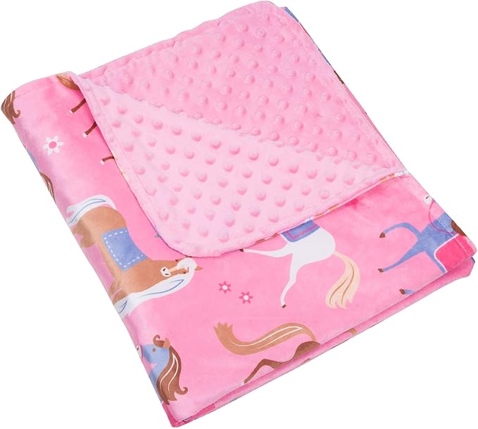 Wildkin Plush Baby Blanket – Soft & Cozy Comfort, Ideal for Toddlers, Travel & Daycare - Horses