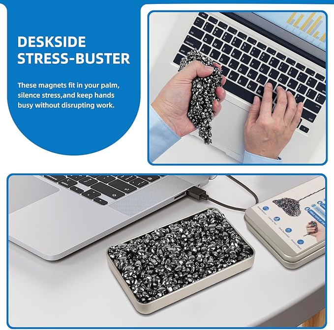 1100pcs Desk Fidget Toys for Adults, Stress & Anxiety Relief, Sensory Fidget Toys for Office, ADHD, Autism,Ideal Gift (1100Pcs Black)