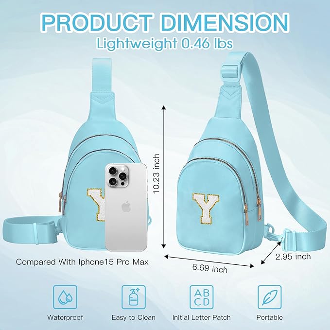 Birthday Gifts for 7 8 9 10 11 12 13 Year Old Girls Small Initial Sling Bag Cross Body Bag Fanny Pack for Girls