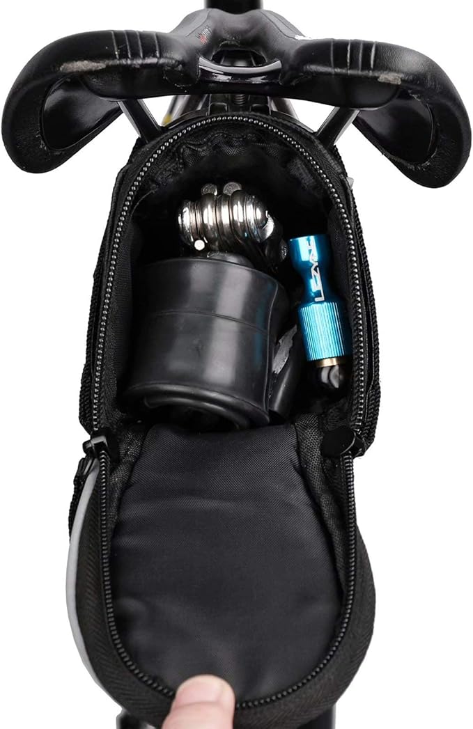 Rhinowalk Bike Saddle Bag Bicycle Under Seat Storage Pack for Repair Tool Kits with Reflective Strap for Mountain Road Bike Cycling Accessories