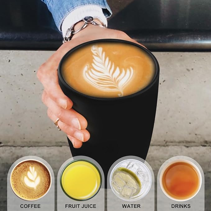 Wheat Straw Cups 6 PCS Good Alternative to Plastic Reusable Cups 20 oz Unbreakable Drinking Cup Reusable Dishwasher Safe Water Plastic Glasses Black