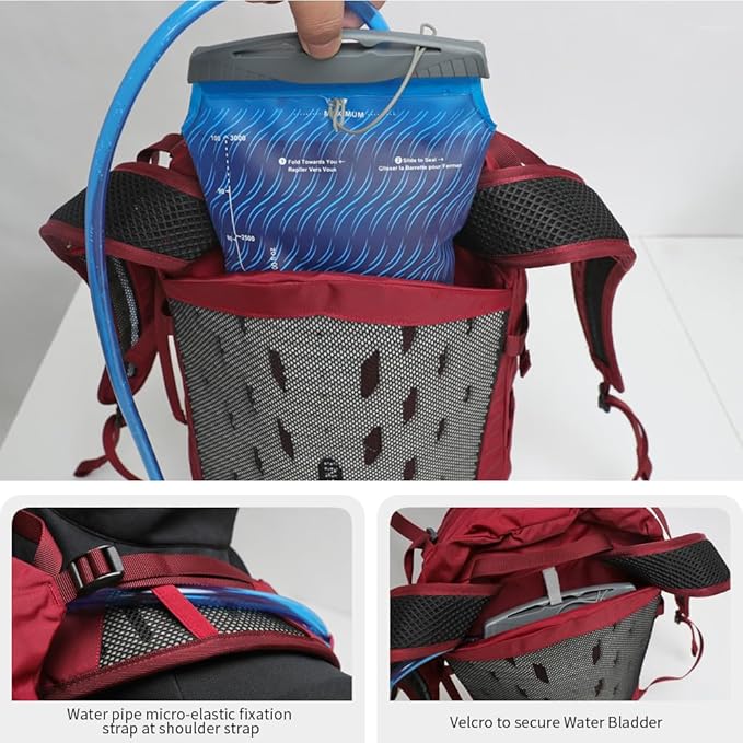 Hiking Hydration Backpack with 3l Water Bladder for Women and Men 25L Water Backpack for Hiking, Cycling, Climbing, Camping