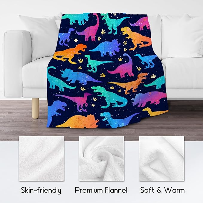 Dinosaur Blanket for Girls Boys, Dinosaur Gifts for Boys, 40"x50" Kids Blankets for Children, Kids Throw for Couch Sofa Chair, Soft Fuzzy Cozy Girls Gifts All Seasons