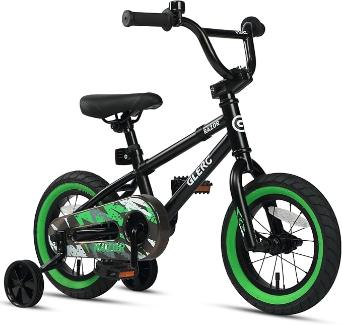 Glerc Kids Bike for Ages 1-8 Years Old, 12-16 Inch BMX Style Kids Bicycle with Training Wheels, Boys Bike for Children and Toddler, Multiple Colors