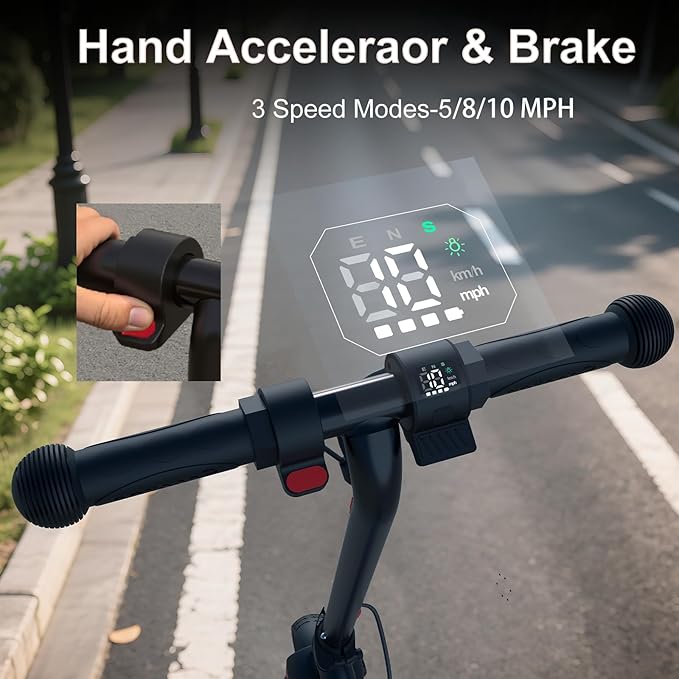 Caroma Electric Scooter for Kids Ages 6-14, 150W/180W Motor,10 MPH Max Speed & 7 Miles,Adjustable Height & Speed,Colorful Lights,LED Display,Foldable Kids Electric Scooter 132 Lbs Max Load