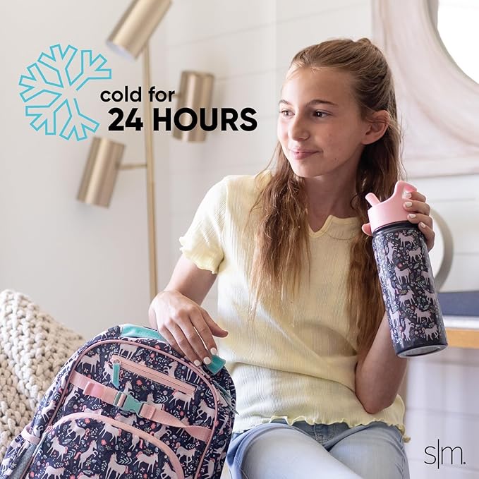 Simple Modern Kids Summit Water Bottle with Straw Lid | 14oz Stainless Steel Cup Insulated Tumbler for Toddlers, School | Solar System