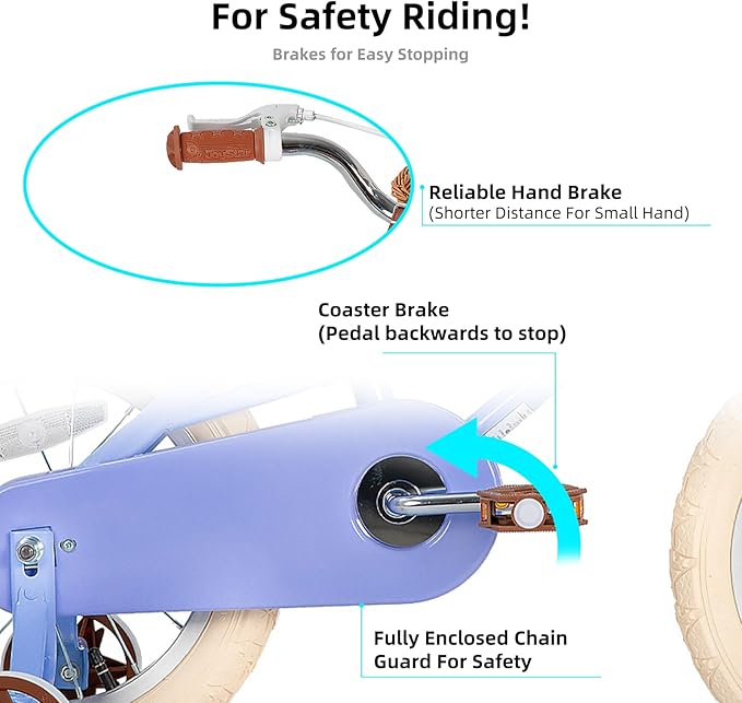 JOYSTAR Girls Bike for 2-12 Years Old Toddlers and Kids, 12" 14" 16" 18“ Retro Style Kids Bike with Training Wheels, 20 Inch Children Bicycle with Kickstand
